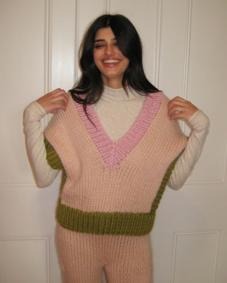 【Delilah Chunky Knit Vest / KIT】全てのニッターにおすすめのカラーブロッキングベストの編み物キット